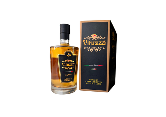 1 Vituzza Italian Liqueur - 70cl - 30% Vol. - Citrus & Mint - Gift Box and Coaster